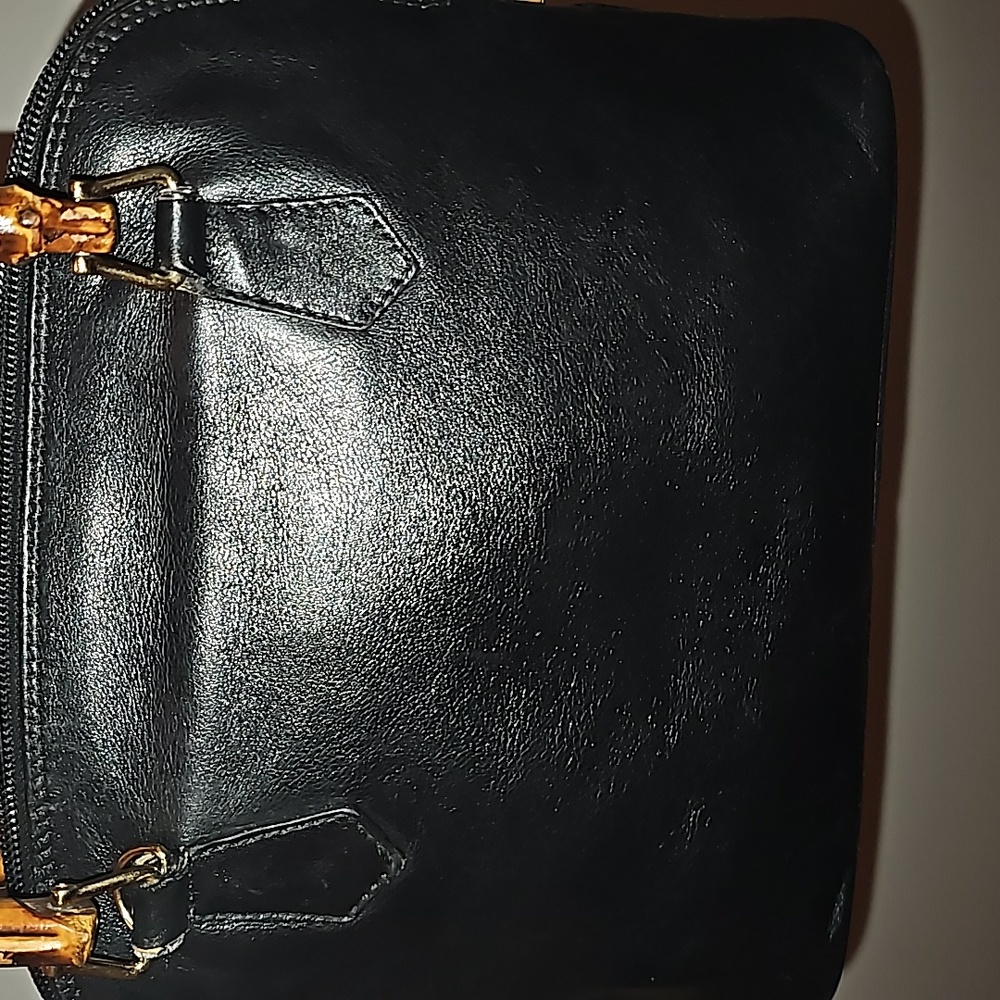 Authentic Gucci small bamboo leather handbag